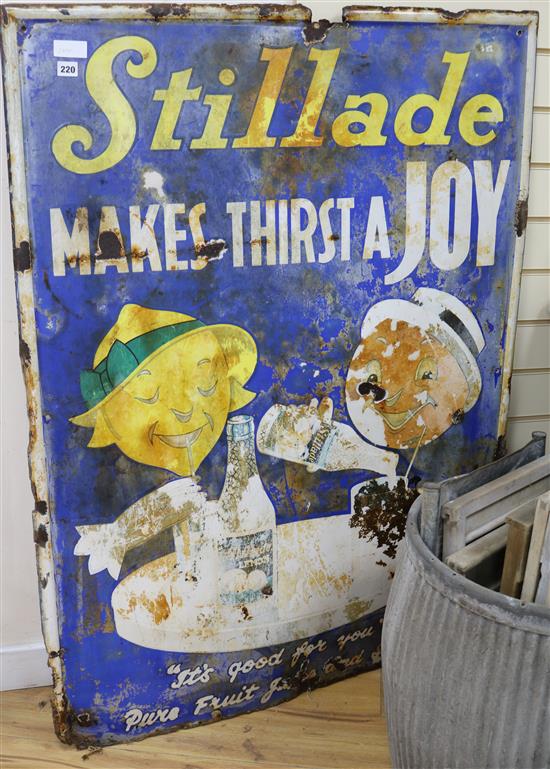 A Stillade 1950s original enamel advertising sign 126.5 x 91cm